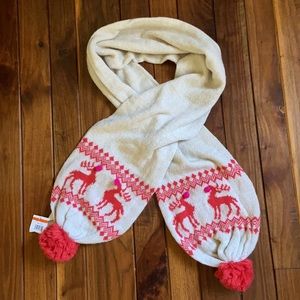 New Johnnie B Reindeer Winter Knit Scarf Large